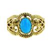 Image 2 : 1.21ct Turquoise 14 K Yellow  Gold Ring