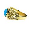 Image 3 : 1.21ct Turquoise 14 K Yellow  Gold Ring