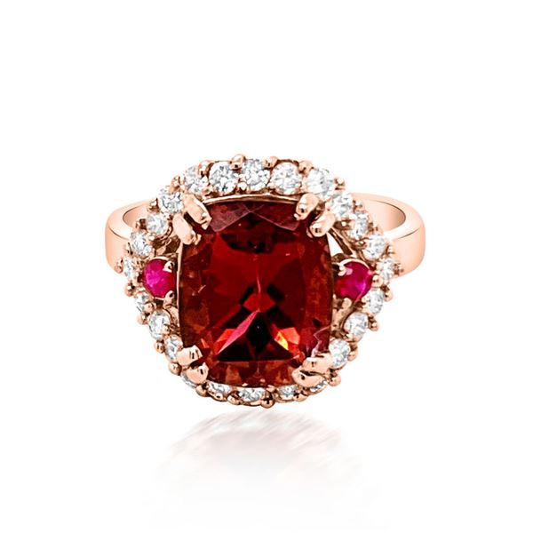 4.07CT NATURAL PINK TOURMALINE 14K ROSE GOLD RING