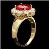 Image 2 : 14k Yellow Gold 3.50ct Ruby 1.30ct Diamond Ring