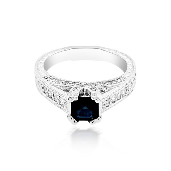 1.03CT NATURAL CEYLON BLUE SAPPHIRE 14K W/G RING