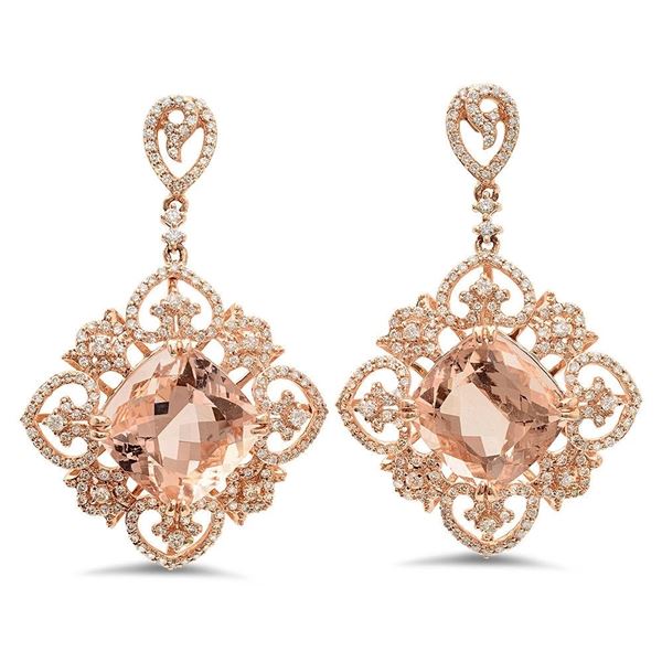 15.87ct Morganite 14 K Rose Gold Earrings