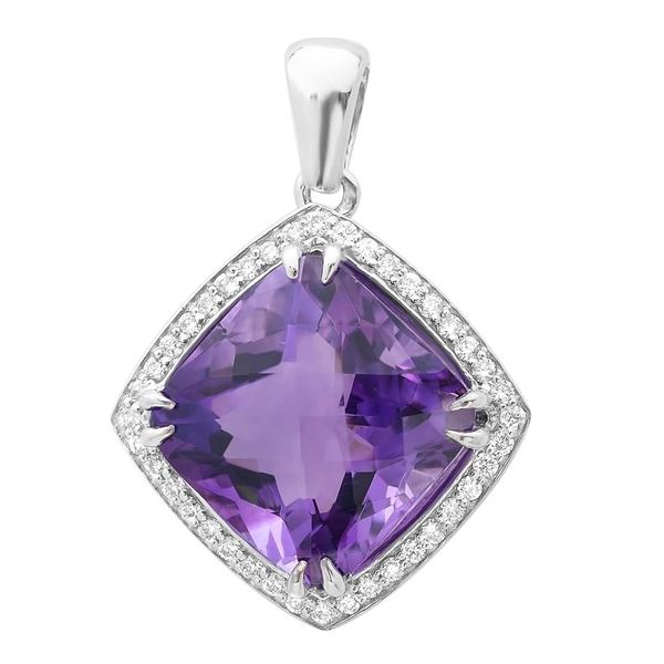 11.8ct Amethyst 14 K White Gold Pendant