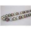 Image 3 : 9-11mm Tahitian Fancy Multi Color Round Necklace with Gold Clasp