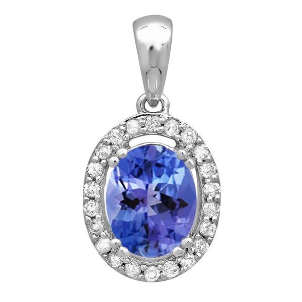 1.43ct Tanzanite 14 K White Gold Pendant