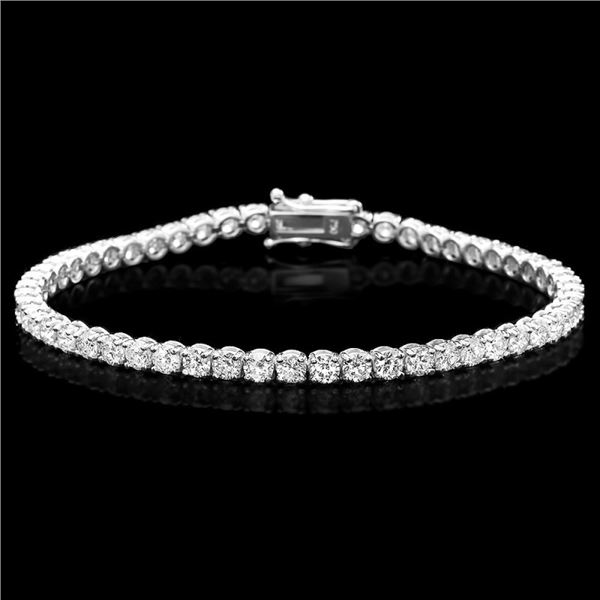 14k White Gold 6.60ct Diamond Bracelet