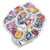 Image 1 : 4.85ct Multicolor 14 K White  Gold Ring