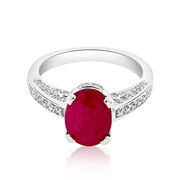 2.11CT NATURAL RUBY 14K W/G RING