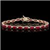 Image 1 : 14k Gold 12.00ct Ruby 0.60ct Diamond Bracelet