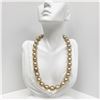 Image 1 : 12-14mm Golden South Sea Drop/Oval Pearl Necklace with Gold Clasp