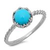 Image 1 : 1.33ct Turquoise 14 K White  Gold Ring