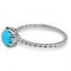Image 2 : 1.33ct Turquoise 14 K White  Gold Ring