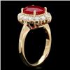 Image 2 : 14k Yellow Gold 4.00ct Ruby 0.90ct Diamond Ring