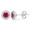 Image 1 : 0.9ct Ruby 14 K White Gold Earrings