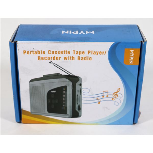 OPEN BOX: PORTABLE CASSETTE TAPE PLAYER