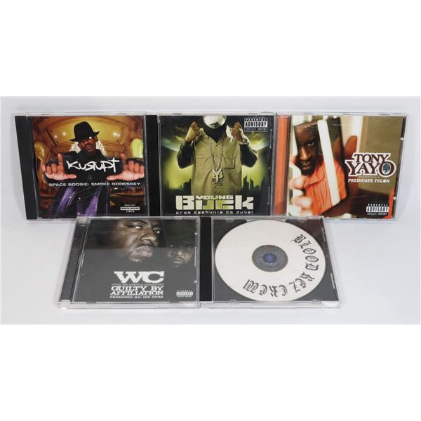 LOT OF 5 VARIOUS RAP CDS