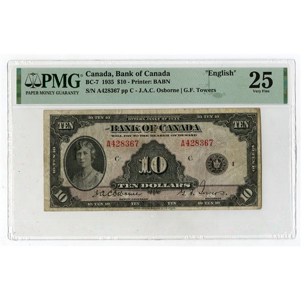 Bank of Canada, 1935, Issued Banknote