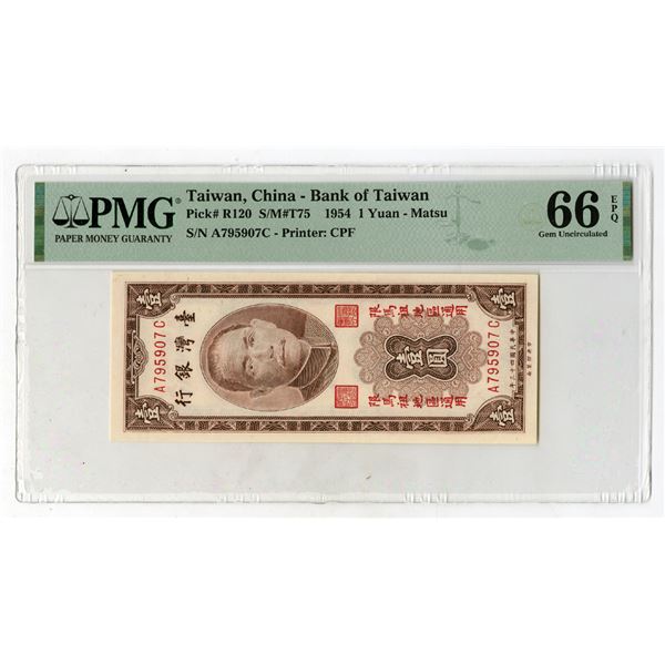 Bank of Taiwan, 1954, Issued Banknote