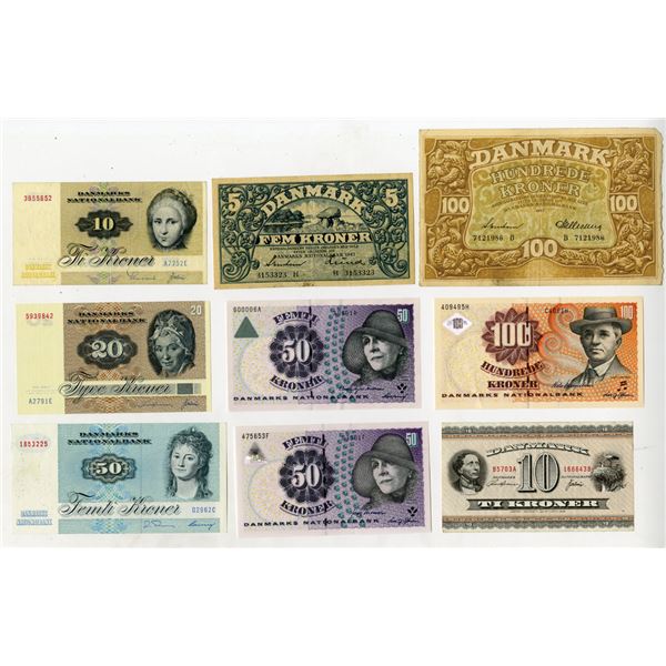 Danmarks National Bank, 1942-2006, Assortment of Issued Banknote