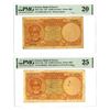 Image 1 : Bank of Greece, 1947 Issued Banknote Pair