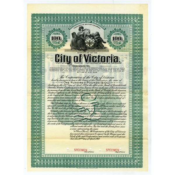 City of Victoria, 1908, Specimen Bond