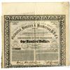 Image 1 : Galveston, Houston & Henderson Rail Road Co., 1857. I/U Bond with Attached $40 Bearer Share Certific