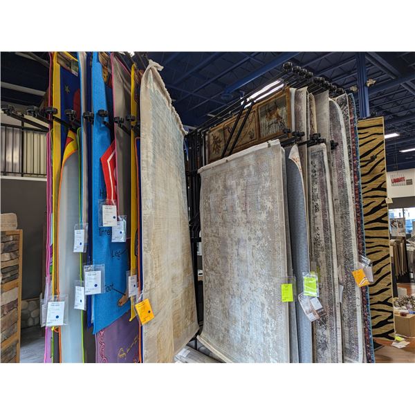 AREA RUG DISPLAY RACK - HOLDS UP TO 78 AREA RUGS - AREA RUGS UP TO 7' X 10' - SPACE REQUIRED