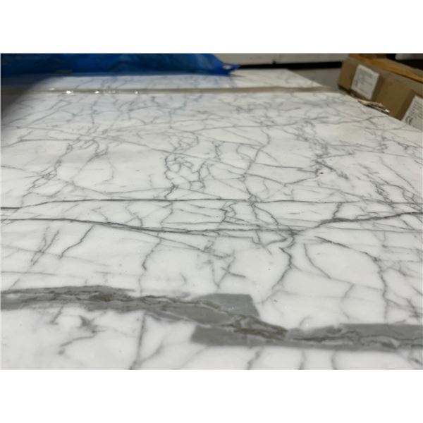 CARRARA MARBLE FLOOR TILES - .5 CM THICK MARBLE ON CERAMIC BACKING - EACH TILE 1.5CM THINK 31-1/2 