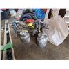 Image 1 : GROUP LOT OF SPRAY PAINTING SUPPLIES - SEVERAL GUNS, DROP SHEETS ETC - BIN INCLUDED