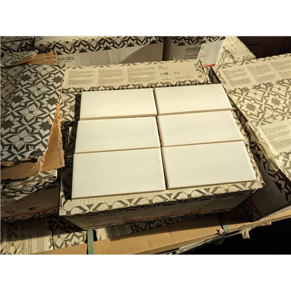 ANATOLIA  SMALL CERAMIC SUBWAY TILE "SOHO CANVAS WHITE GLOSSY" 3" X 6" X 88 PCS X