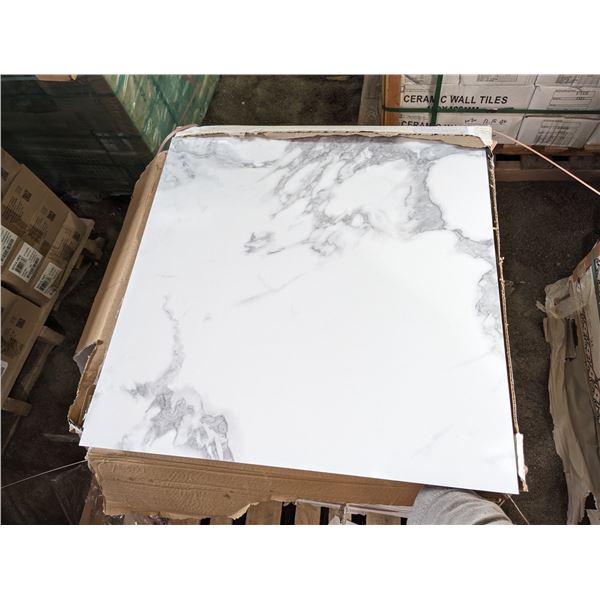 HOMES BUILDING MATERIALS "CARRARA MARBLE COLOUR" CERAMIC TILES 24" X 24" X 4PCS X 16 SQ FT PER BOX