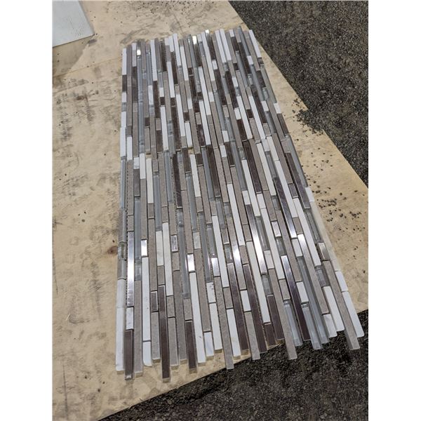 GLASS, STONE & METAL MOSAIC BACKSPLASH - 12  X 12  X 5 PCS X 5 SQ FT BOX X 10 BOXES - TOTAL