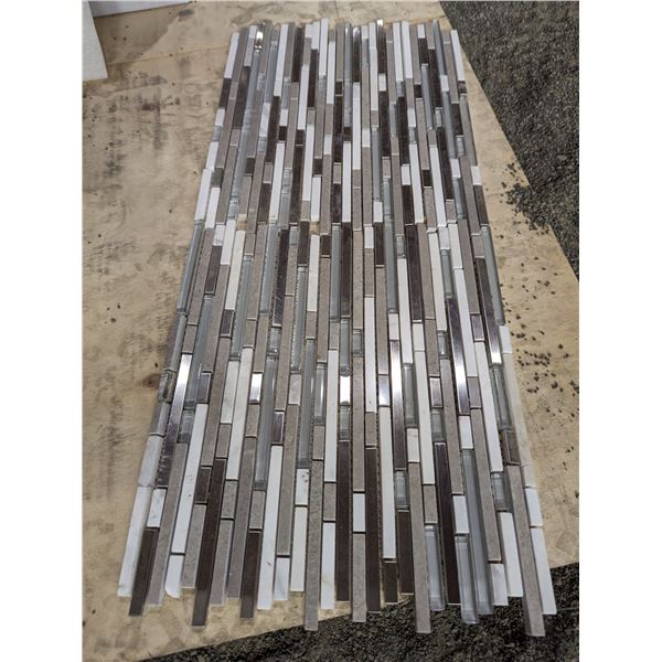 GLASS, STONE & METAL MOSAIC BACKSPLASH - 12  X 12  X 5 PCS X 5 SQ FT BOX X 10 BOXES - TOTAL