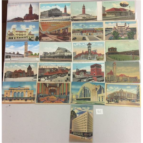 Railroad Trains & Stations 65 Postcards