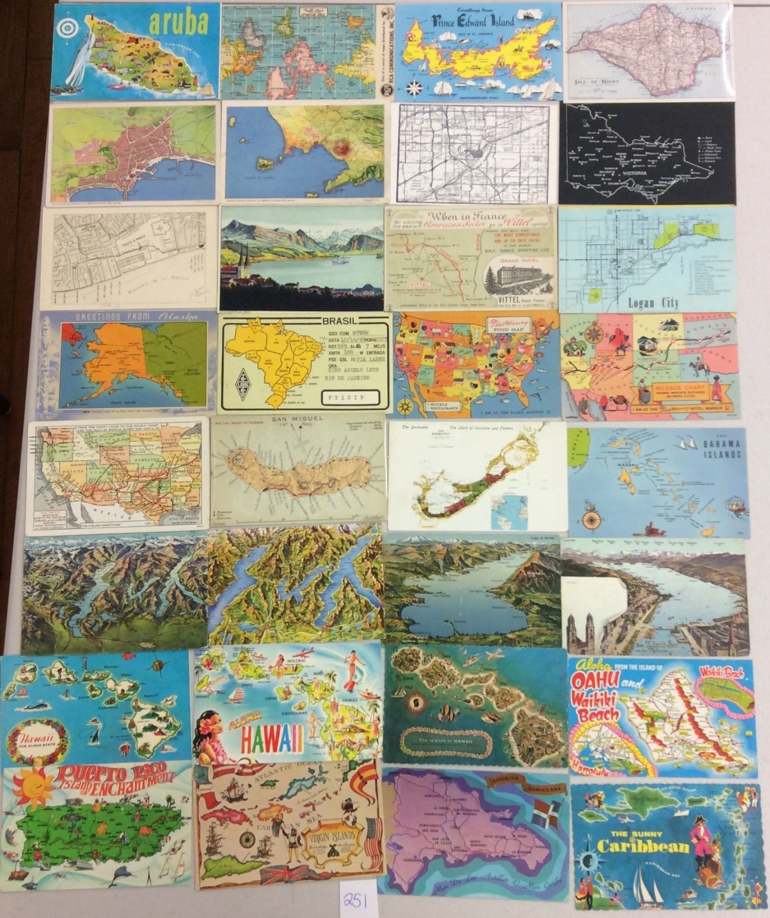 Post Card Maps Maps on Postcards Approx. 80 - Mary L. Martin Ltd