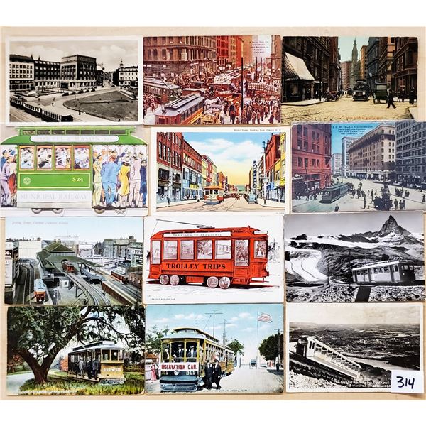 Transportation - Trolly Postcards 60+