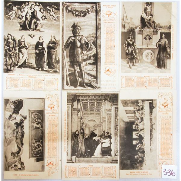 Set of 12 Months Religious Italian Postcard Set