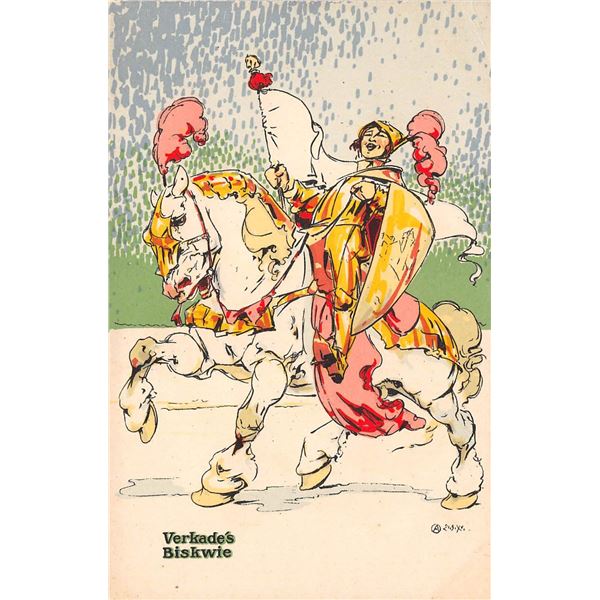 Set of 6 Verkades Advertising & Horses Postcards