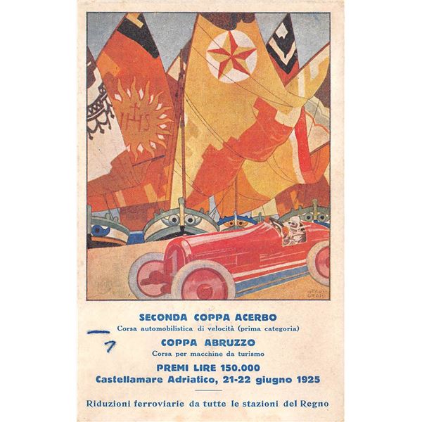1925 Italian Poster Auto Racing Postcards