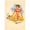 Image 2 : 10 Pin Up Risque Pretty Ladies Doing Activities Postcard Series