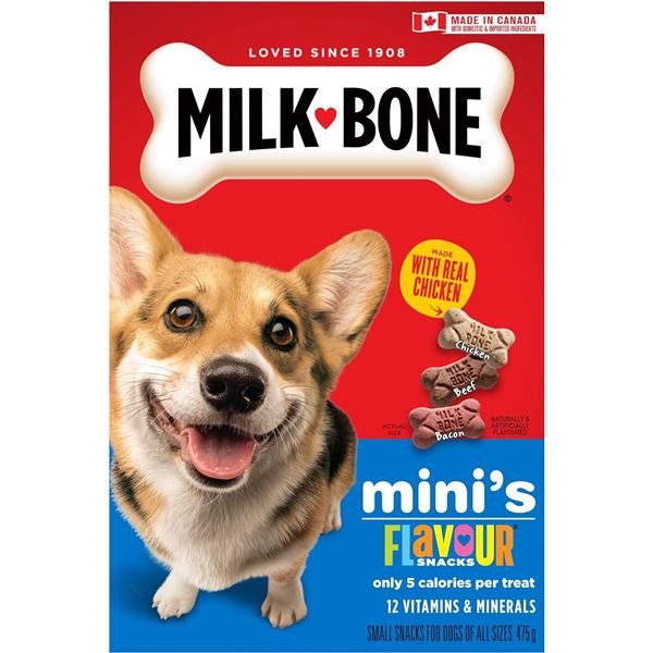 3 BOXES OF MILK BONES MINI'S CHICKEN FLAVOURED