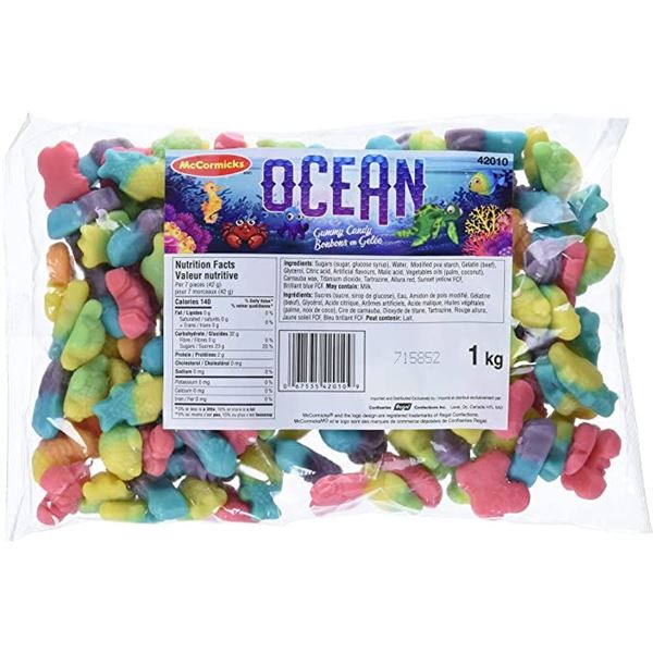 NEW 1 KG BAG OF MCCORMICKS OCEAN GUMMY CANDY