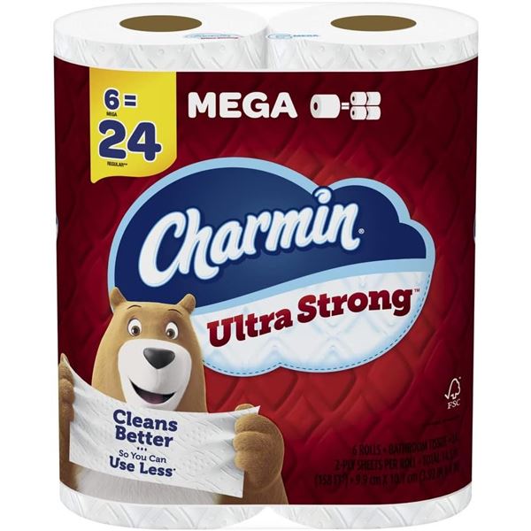 NEW 6 PACK OF CHARMIN ULTRA STRONG MEGA ROLLS OF