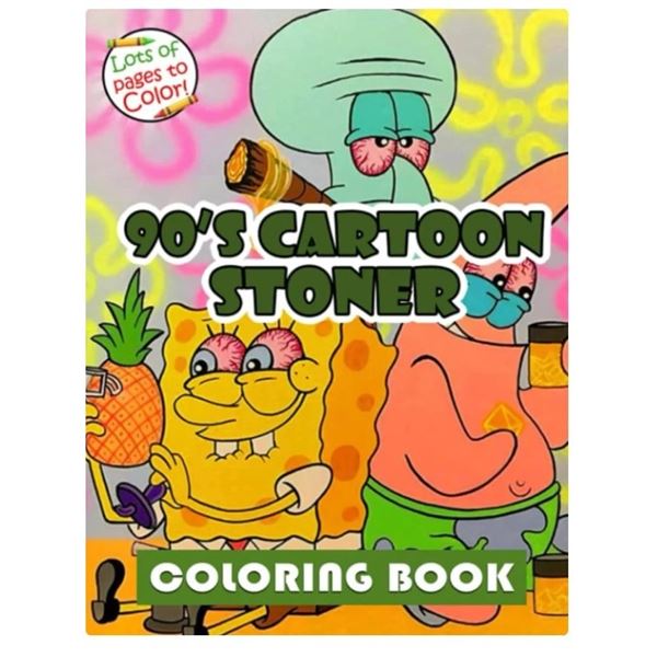 NEW 90'S CARTOON STONER COLORING BOOK - 50 PLUS