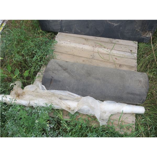 3ft roll of roofing and 4ft roll of plastic