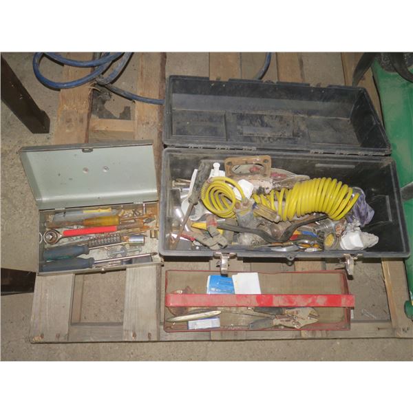 tool boxes of assorted tools