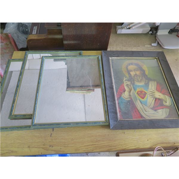 3 mirrors (17.5"x21.5") and framed picture (20"x24.5")