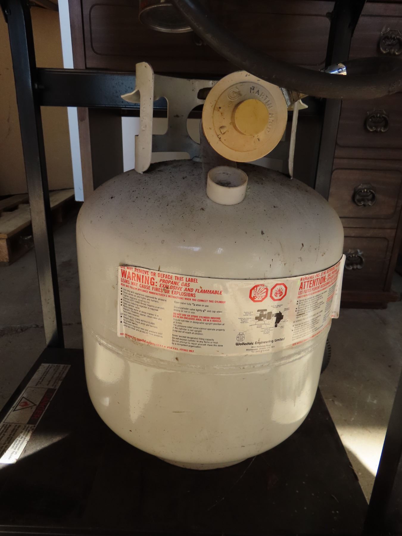 BBQ propane tank , cover and charcoal Schmalz Auctions