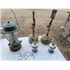 Image 1 : 2 x Large Vintage karosene Lantern - 2 x Small KaroseneLantern, 1 x Coleman Camping Lantern