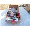 Image 1 : Box of MISC Hardware items: Cable Lock, Bearing, Shaft Seal, Plug Ins, Saw blades, Assorted Nuts-Bol